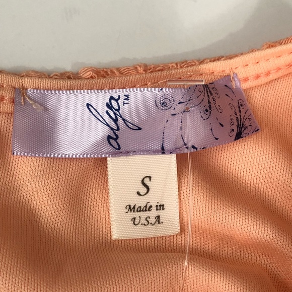 Alya Orange Lace Overlay Tank Size S K41 - Picture 3 of 7